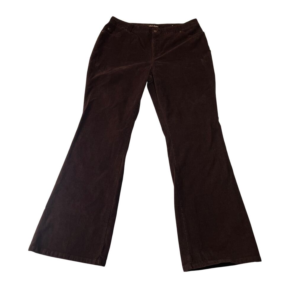 St. John's Bay High Rise Corduroy Boot Cut Pants Size 16 Stretch Western Boho